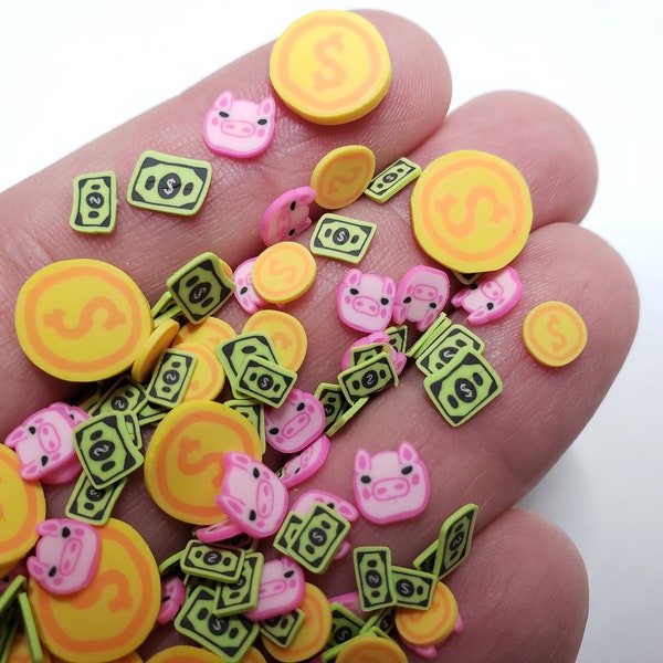 CREATE2SELL Exclusive!  KAWAII PIGGY BANK Mix Polymer Clay Slices, Fake Sprinkles, Nail Art, Resin, Shakers, Slime, Tumblers, Decoden