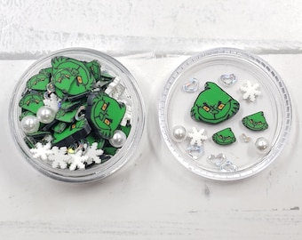 Kawaii Mr. Grinch Christmas Fimo Slices: Nail Art, Slime, Resin