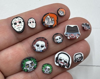 Kawaii Horror Movie Polymer Clay Slices: Halloween Nail Art Sprinkles