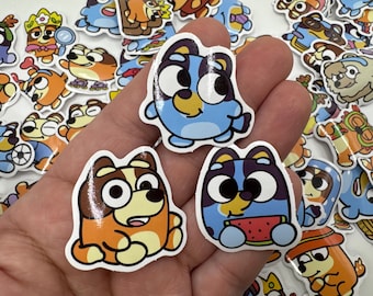 Kawaii CHUBBY BLUEY and FRIENDS stickers 100, 50 or 10 pcs