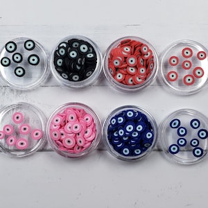 Evil Eye Polymer Clay Sprinkles: Kawaii Nail Art, Resin Crafts