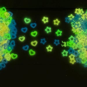Glow in Dark Stars & Hearts Sprinkles: Kawaii Polymer Clay Fake Sprinkles image 2