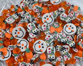 Kawaii HAPPY SNOWMAN Fimo Slices: Nail Art, Slime, Resin