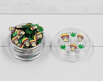 Kawaii HAPPY Mushroom Polymer Clay Slices: Nail Art, Slime, Tumblers