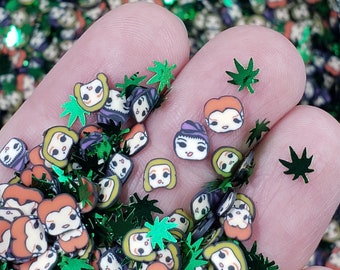 Hocus Pocus Polymer Clay Slices: Kawaii HAPPY SISTERS Halloween Sprinkles for Slime, Resin, Decoden