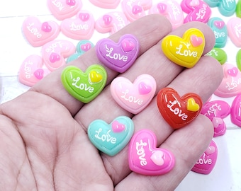 Kawaii I 3-D LOVE HEARTS in HEARTS Nail Art Charms Flatback Cabochon