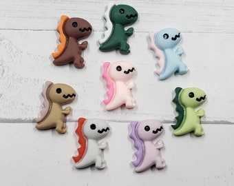 Kawaii 3D Dinosaur Resin Charms: Flatback Cabochons