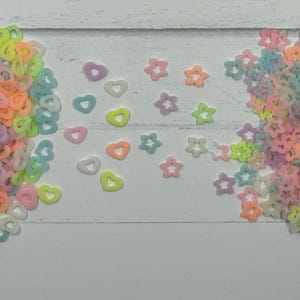 Glow in Dark Stars & Hearts Sprinkles: Kawaii Polymer Clay Fake Sprinkles image 3