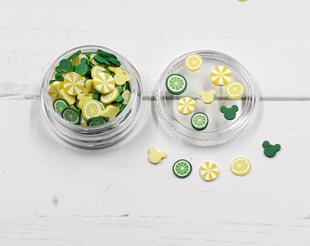 Lemon Lime Mickey Polymer Clay Slices: Nail Art, Slime, Tumblers
