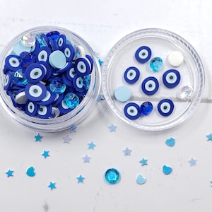 Evil Eye Polymer Clay Slices: Nail Art, Resin, Slime Sprinkles