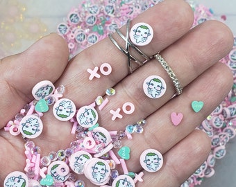 Kawaii Axolotl Polymer Clay Slices: Nail Art, Resin, Slime Sprinkles