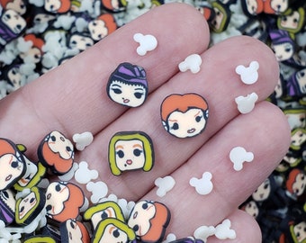 Hocus Pocus Mickey Glow in the Dark Polymer Clay Slices: Halloween Sprinkles