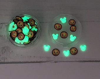Kawaii Glow in the Dark Pumpkin & Mickey Polymer Clay Sprinkles