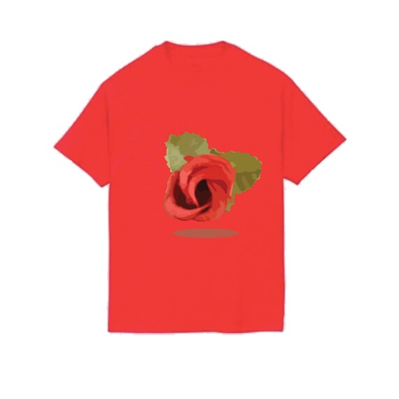 Multi colored Tee With Rose Pattern at the Shirt. Etsy