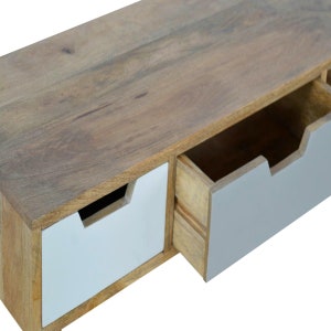 Pequeño soporte de TV con cajones gris blanco TV unidad Media | Etsy