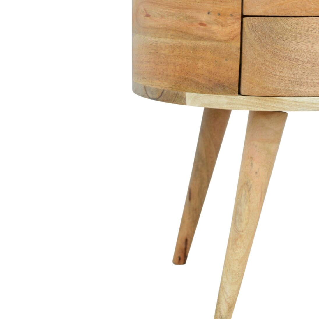 Dreamland Oval Bedside Table Oak 2 Cajones Curved Rounded Etsy