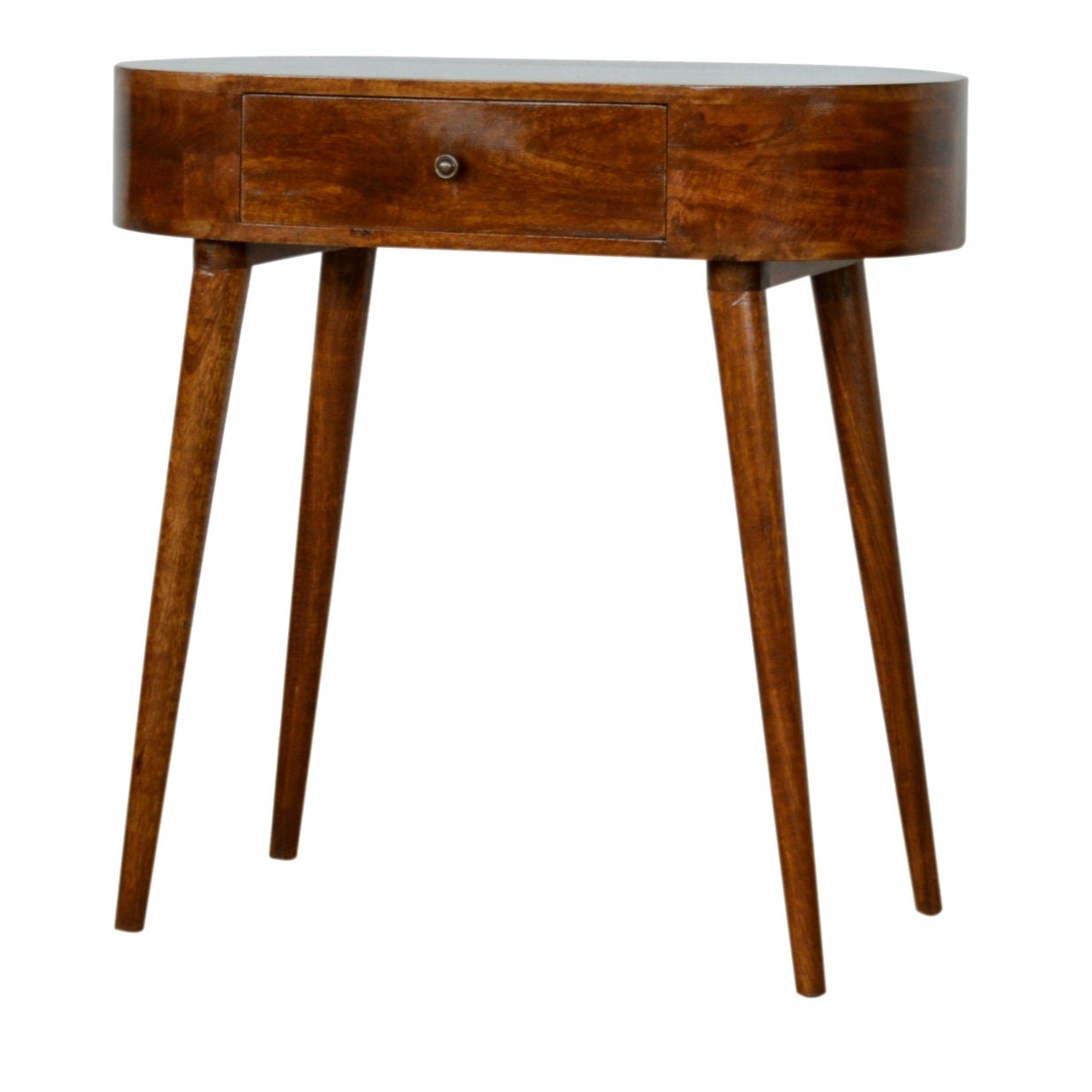 Dreamland Small Console Table with Drawer Chestnut Oval Curved Etsy