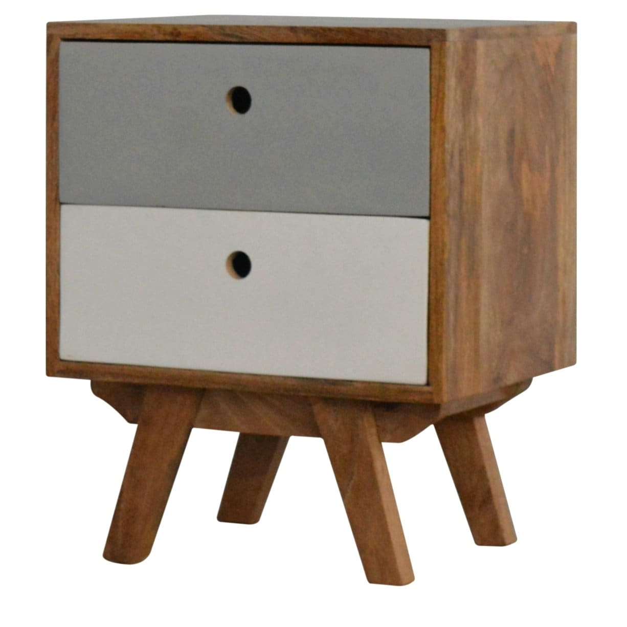 Dreamland Grey Bedside Table with 2 Drawers Solid Wood Oak Etsy