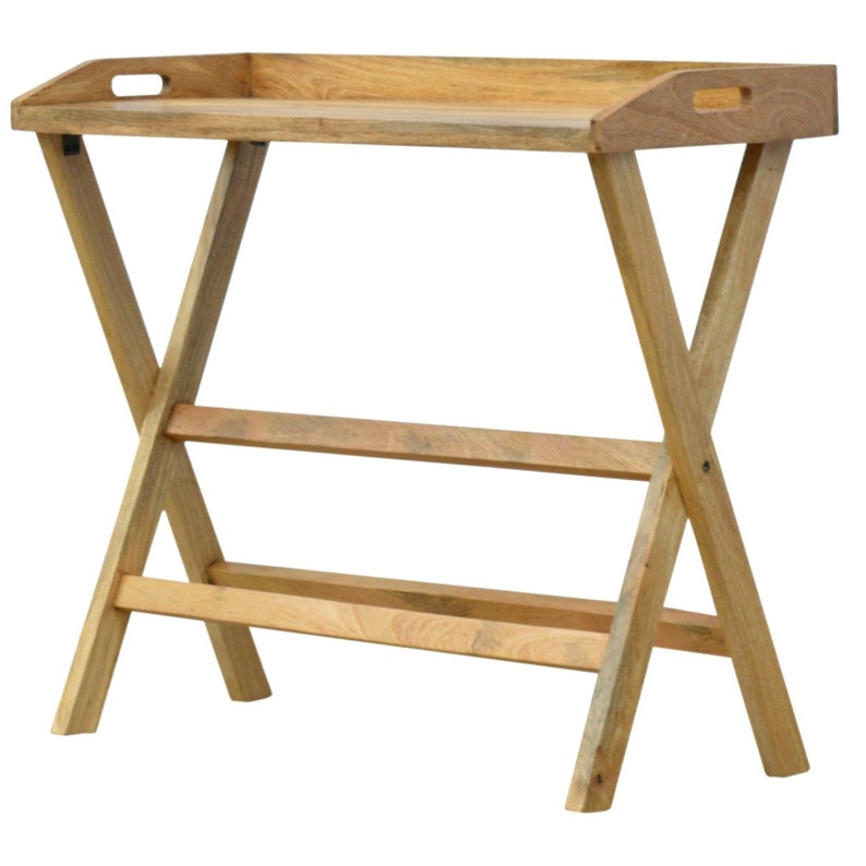 DF Foldable Table Solid Wood Oak Finish Folding Table Desk Etsy