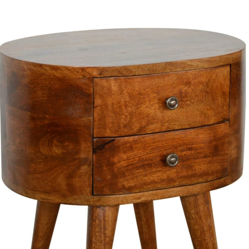 Dreamland Oval Bedside Table 2 Drawers Curved Rounded Design Etsy