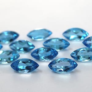 6x12MM Natural Swiss Blue Topaz Marquise Cut Loose Gem