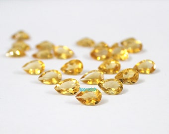 6x9MM Citirne Pear Faceted Gemstone- Natural Citrine Gems