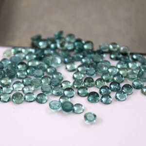 3MM Teal Blue Tourmaline Gemstone: AAA Round Cabochon