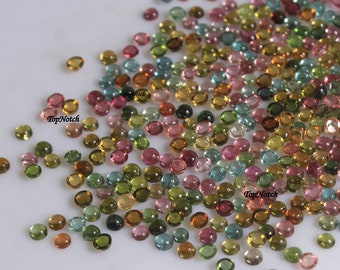 Natuurlijke ronde cabochons met meerdere toermalijn, AAA-kwaliteit - 10 stuks (2 mm tot 6 mm)
