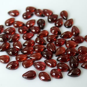 3x5mm Natural Garnet Pear Cabochon: Loose Gemstone