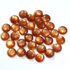 6MM Sunstone Round Cabochon Gemstone- Natural Sunstone for Jewelry Supplies