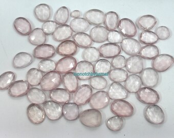 Fette di quarzo rosa AAA: lotto di pietre preziose taglio rosa (5-12 mm)