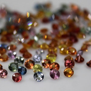 2MM Multi-Color Sapphire Gemstone: Round Brilliant Cut