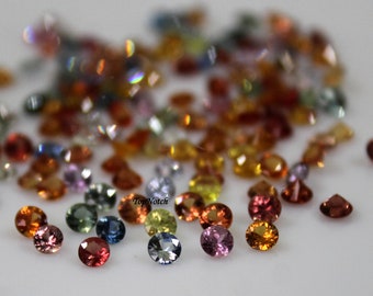 2MM Natural Sapphire Round Brilliant Cut Gemstone,  Multi Sapphire Gems for Jewelry- Top Quality Gemstone