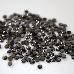 3MM Black Diamond Round Rose Cut Gemstones- Natural Black Diamond Rosecut Loose- Top Quality Diamonds for Jewelry Making