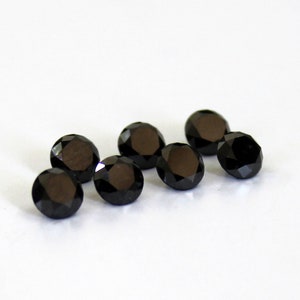6,5MM Schwarzer Diamant runder Brillantschliff Edelstein - Natürlicher schwarzer Diamant