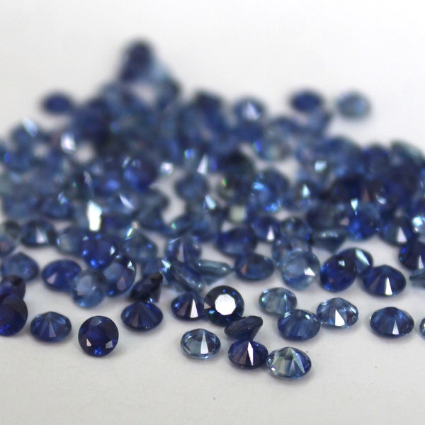 2MM Natural Blue Sapphire Round Brilliant Cut Gemstone