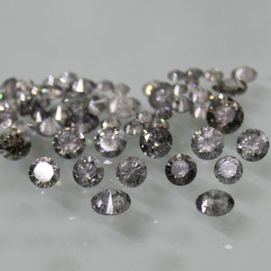 Salt and Pepper Diamond Lot: Round Brilliant Cut, Gray Black Diamonds