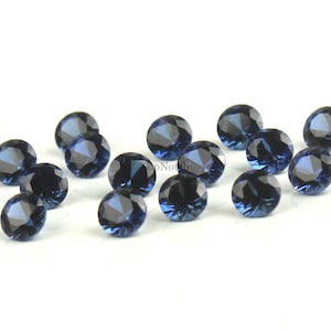 2mm Blue Sapphire, Lab Created Sapphire/Faux Sapphire, Synthetic Sapphire Round Cut Gemstone, Top Quality Sapphire Jewelry Gemstone