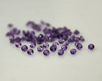 2MM Natural Amethyst Round Faceted Gemstone: AAA Quality