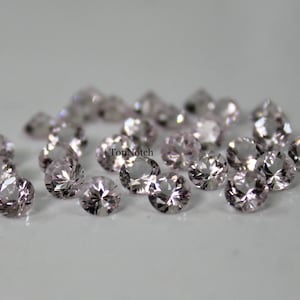 5mm Morganite Round Cut Gemstone - AAA Natural Pink Morganite Faceted Gems for Sale