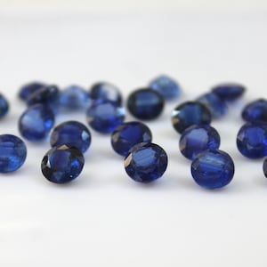 7MM Kyanite Round Faceted Gemstone, Natural Kyanite Cut for Jewelry Making