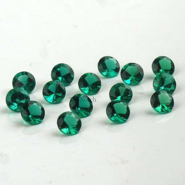 3mm Zambian Emerald, Lab Created Green Emerlad/ Chatam Emerald / Faux Emerald, Emerlad Round Cut Gemstone, AAA+ Quality Calibrated Emelrad