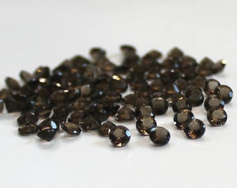 AAA 7 mm natürliche Rauchquarz runde facettierte Steine - 10 Stück