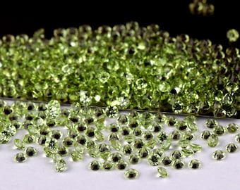 2MM Natural Peridot Round Cut, Peridot Faceted Gemstone for Jewelry