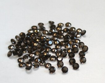 AAA 8 mm natürliche Rauchquarz runde facettierte Steine - 10 Stück