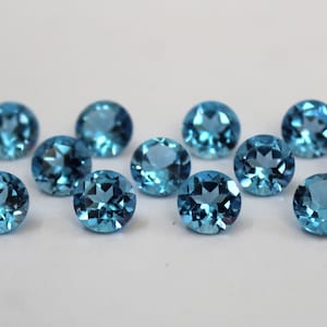 5MM Swiss Blue Topaz Round Faceted Gemstone- Natural Swiss Blue Topaz Loose Gems- Light Blue Topaz for Jewelry Making