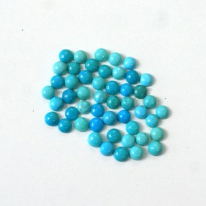 6MM Arizona Türkis Rund Edelstein, Natürlicher Türkis Rund Cabochon Lose Edelstein für Schmuck, AAA Qualität Blau Türkis Cabs