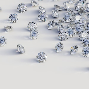 3MM Diamond Round Brilliant Cut Loose Gemstone- Loose White Diamond Gemstone- Top Quality diamond for Jewelry Making (EF & VS1-VS2)