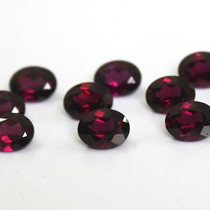 AAA Quality Rhodolite Garnet Oval Cut Faceted 10 Piece Loose Gemstone