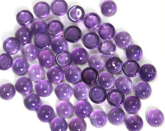 10MM AAA Natural Amethyst Cabochon: Loose Round Gemstone